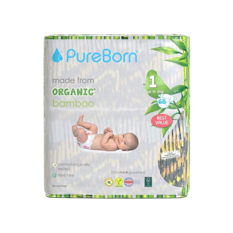 Pureborn Organic Bamboo Size 1 68 Diapers