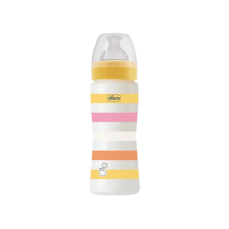 Chicco Colors Anti-Colic Fast Flow Plastic Bottle (4m+) 330ml - Yellow