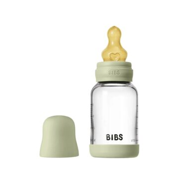 Bibs Baby Anti-Colic Glass Bottle (0m+) Slow Flow 120ml - Sage