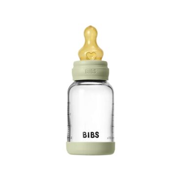 Bibs Baby Anti-Colic Glass Bottle (0m+) Slow Flow 120ml - Sage