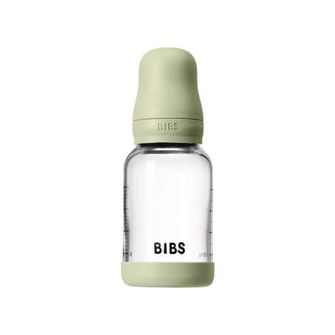 Bibs Baby Anti-Colic Glass Bottle (0m+) Slow Flow 120ml - Sage