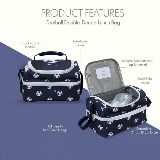 Little IA Double-Decker Lunch Bag - Football