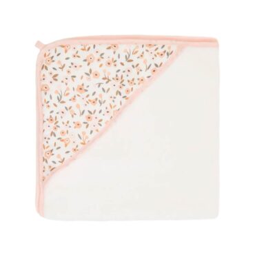 All4Ella Organic Hooded Baby Towel (0m+) Floral Bouquet