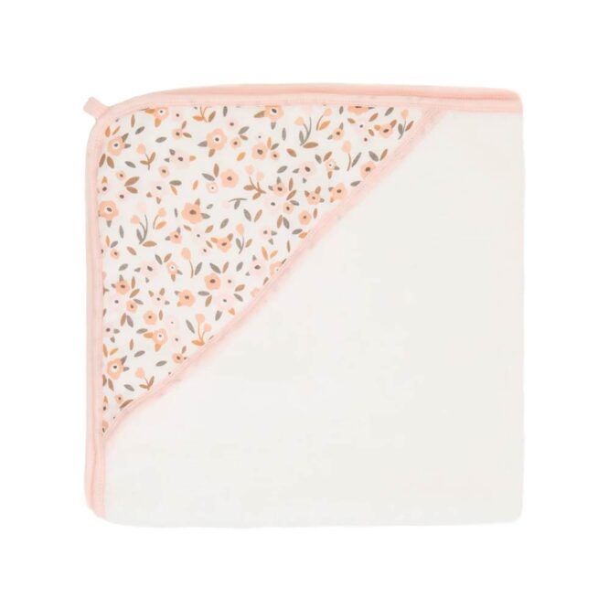 All4Ella Organic Hooded Baby Towel (0m+) Floral Bouquet