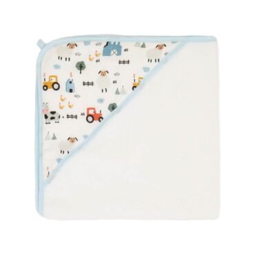 All4Ella Organic Hooded Baby Towel (0m+) Barnyard