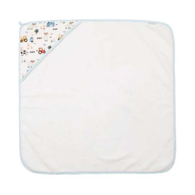All4Ella Organic Hooded Baby Towel (0m+) Barnyard