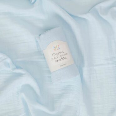 All4Ella Organic Cotton Muslin Swaddle (0m+) Blue
