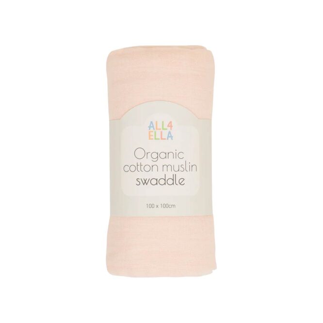 All4Ella Organic Cotton Muslin Swaddle (0m+) Pink