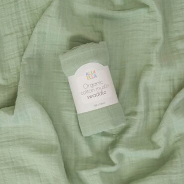 All4Ella Organic Cotton Muslin Swaddle (0m+) Sage