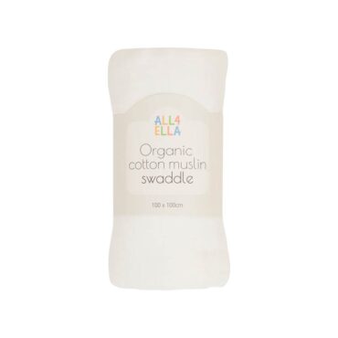 All4Ella Organic Cotton Muslin Swaddle (0m+) White