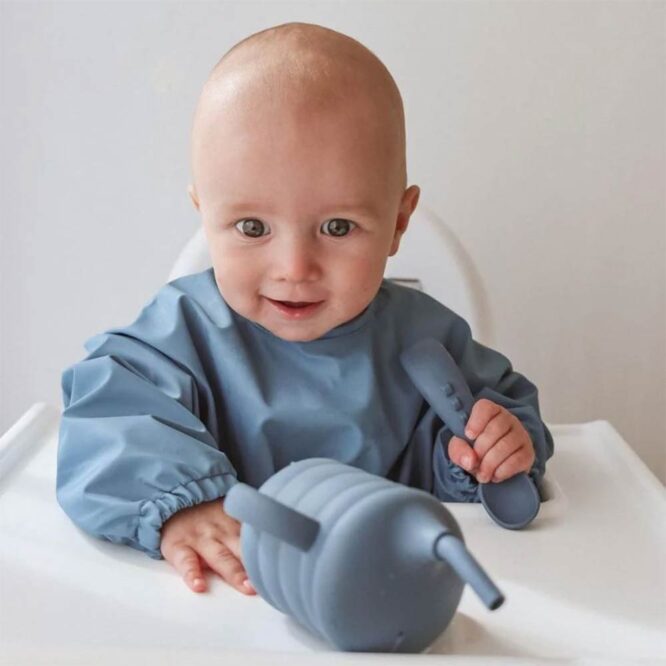 All4Ella Recycled Long Sleeve Bib (6m+) Blue