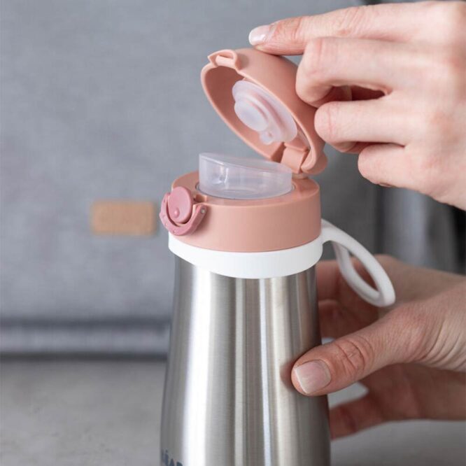 Beaba Stainless Steel Bottle (18m+) 350ml - Pink