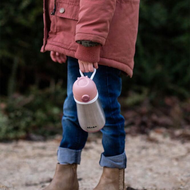 Beaba Stainless Steel Bottle (18m+) 350ml - Pink