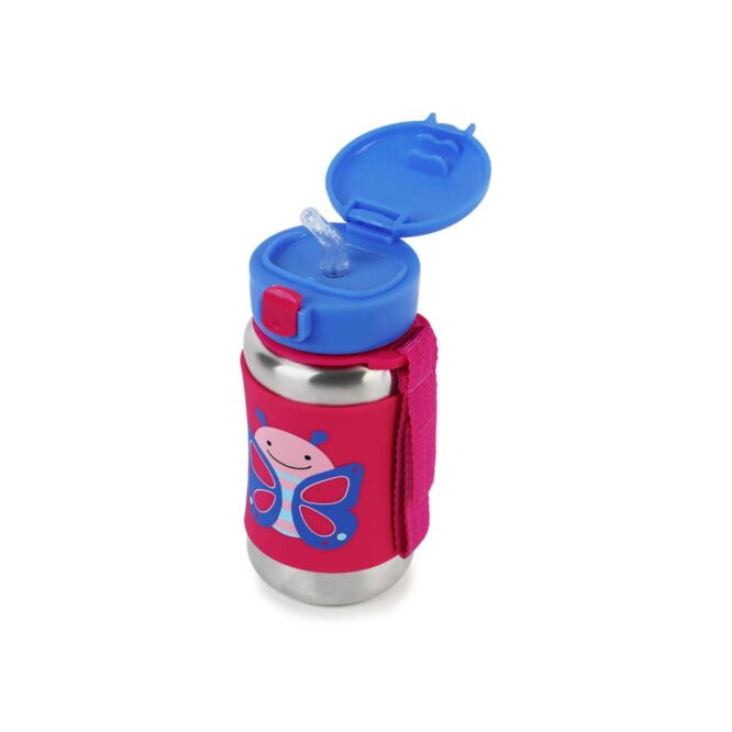Skip Hop Zoo Stainless Steel Straw Bottle - Butterfly
