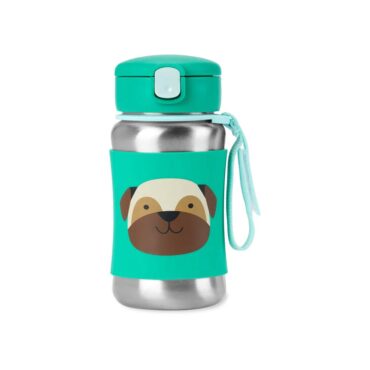 Skip Hop Zoo Stainless Steel Straw Bottle - Pug