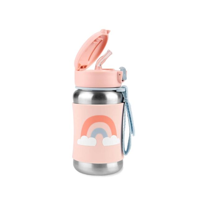 Skip Hop Spark Style Stainless Steel Straw Bottle - Rainbow