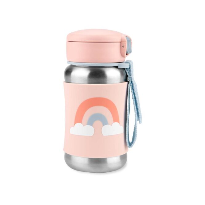 Skip Hop Spark Style Stainless Steel Straw Bottle - Rainbow