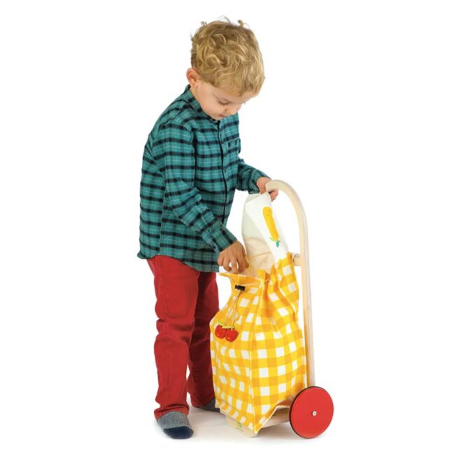 Pull Along Shopping Trolley - Yellow