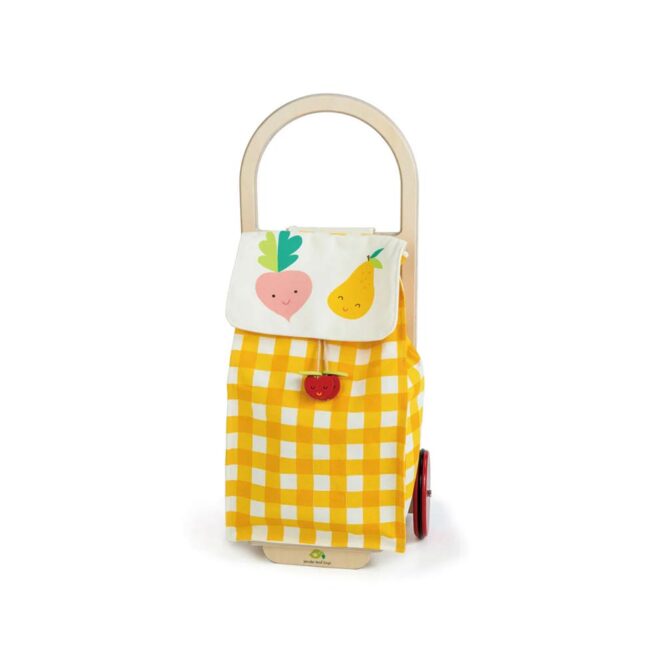 Pull Along Shopping Trolley - Yellow