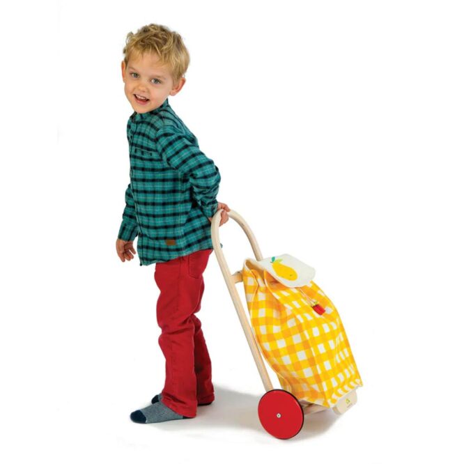 Pull Along Shopping Trolley - Yellow