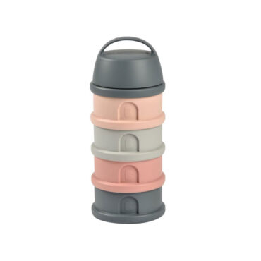 Beaba 4 Compartments Formula Container - Mineral Gray/Pink