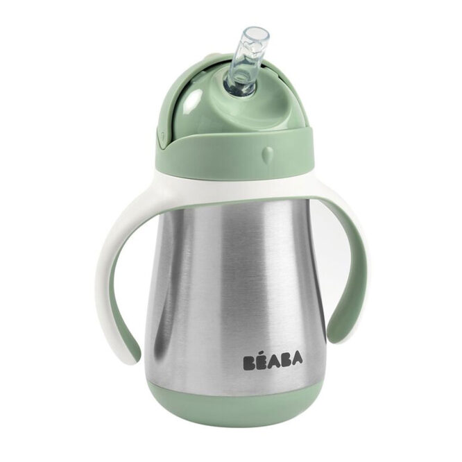 Beaba Stainless Steel Straw Cup (8m+) 250ml - Green
