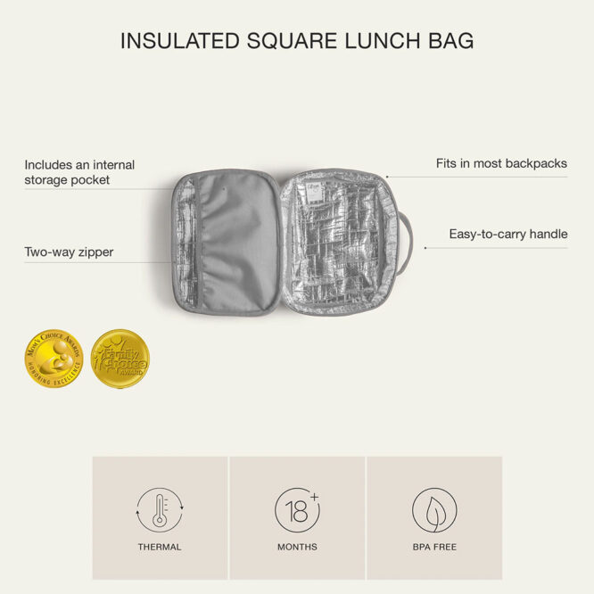 Citron Insulated Square Lunch Bag Features