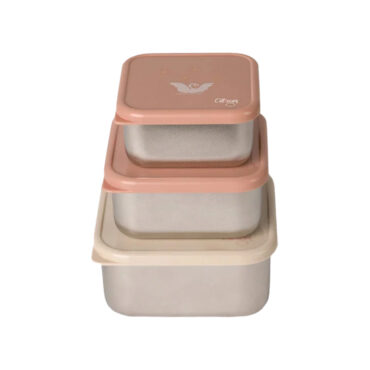 Citron Stackable Stainless Steel Lunchbox (Set of 3) - Ballerina