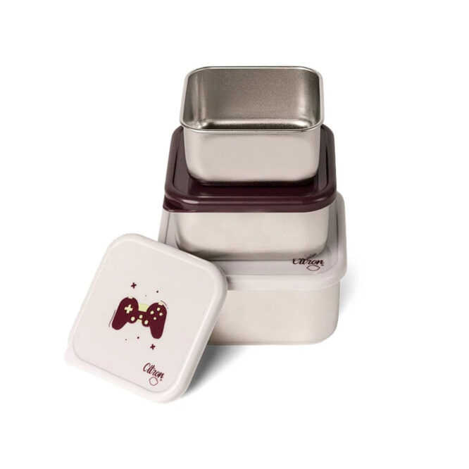 Citron Stackable Stainless Steel Lunchbox (Set of 3) - Cool Kid