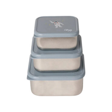Citron Stackable Stainless Steel Lunchbox (Set of 3) - Spaceship
