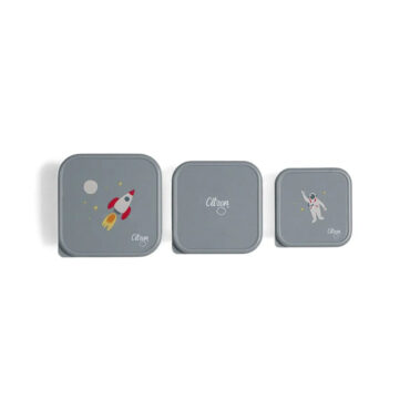 Citron Stackable Stainless Steel Lunchbox (Set of 3) - Spaceship