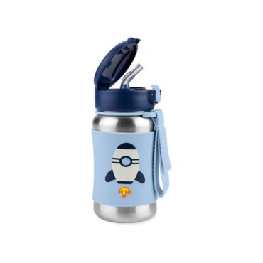Skip Hop Spark Style Stainless Steel Straw Bottle 350ml (12m+) - Rocket