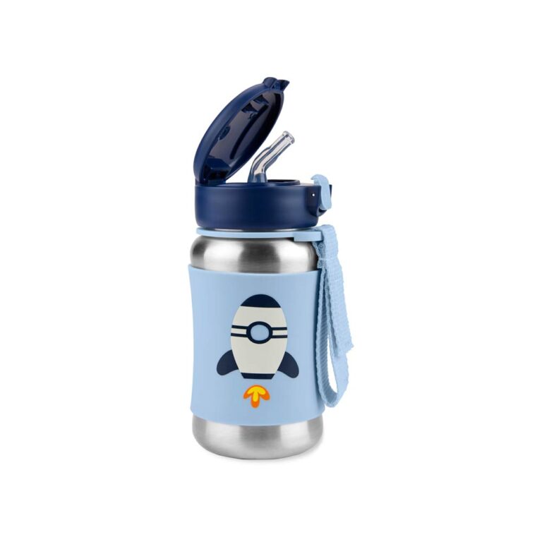 Skip Hop Spark Style Stainless Steel Straw Bottle 350ml (12m+) - Rocket
