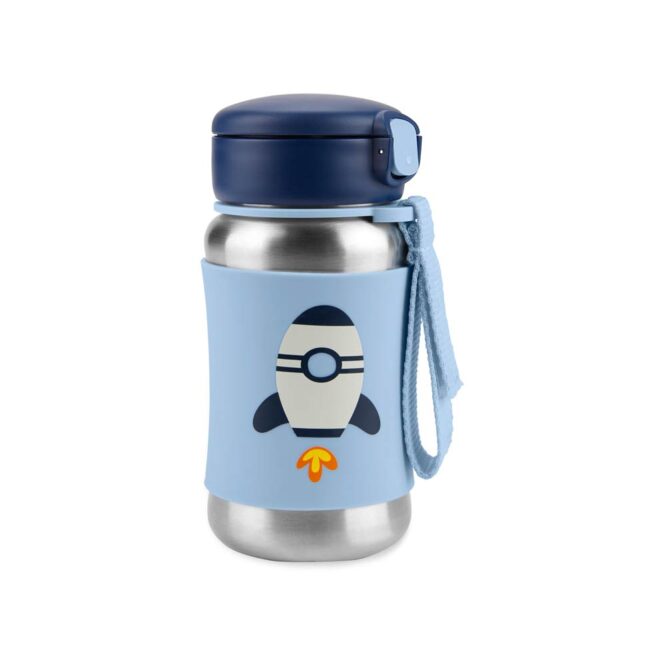 Skip Hop Spark Style Stainless Steel Straw Bottle 350ml (12m+) - Rocket