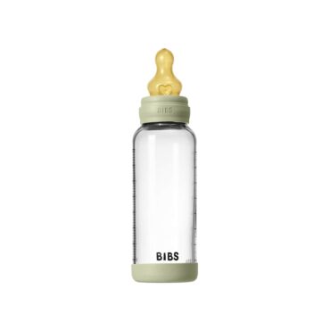Bibs Baby Anti-Colic Glass Bottle (2m+) Medium Flow 240ml - Sage
