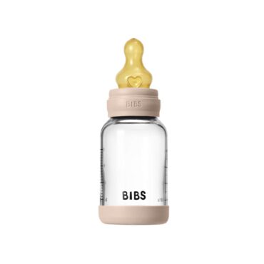 Bibs Baby Anti-Colic Glass Bottle (0m+) Slow Flow 120ml - Blush