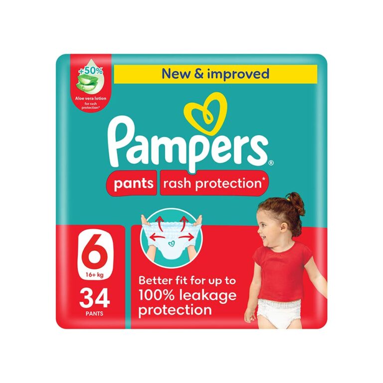 Pampers Rash Protection Size 6 (16+kg) - 34 Pants Mega Pack