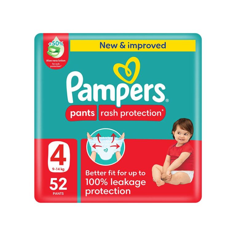 Pampers Rash Protection Size 4 (9-14kg) - 52 Pants Mega Pack