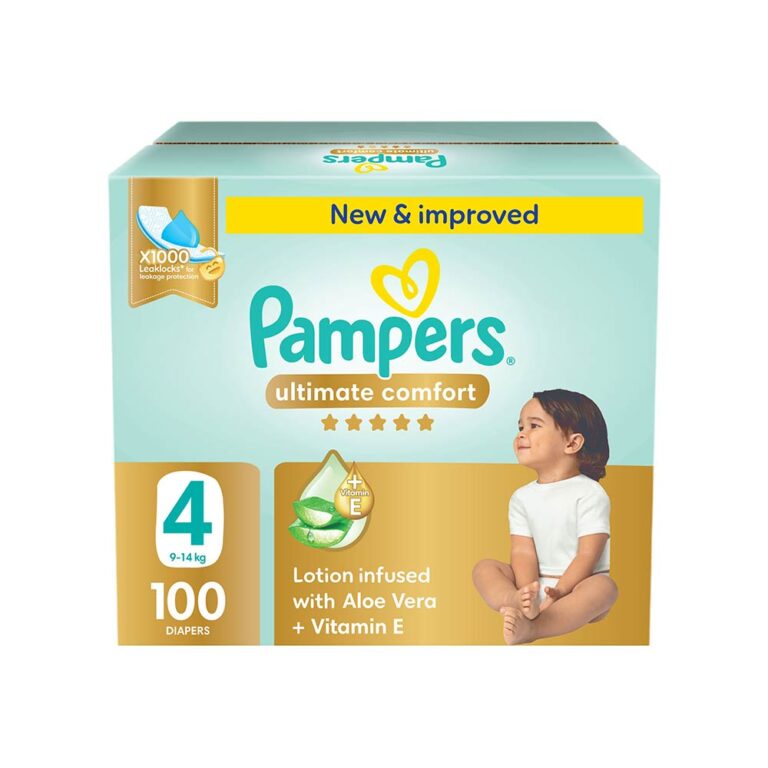 Pampers Ultimate Comfort Size 4 (9-14kg) - 100 Diapers Giant Saving Box