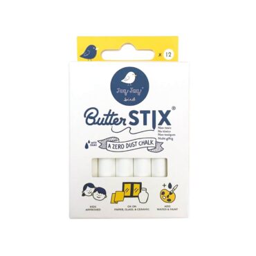 Jaq Jaq Bird Butterstix Chalk 12 Pcs - White