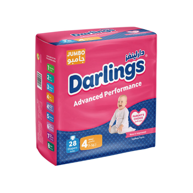 Darlings Advanced Size 4 Maxi (7-16kg) - 28 Diapers Jumbo Pack