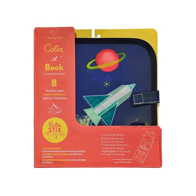 Jaq Jaq Bird Color It Reusable Drawing Book with 4 Butterstix Chalk - 8 Pages, Constellations