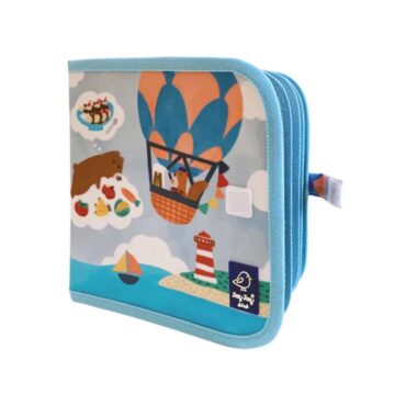 Jaq Jaq Bird Friends Erasable Book with 4 Butterstix Chalk - 8 Pages, Hot Air Balloons
