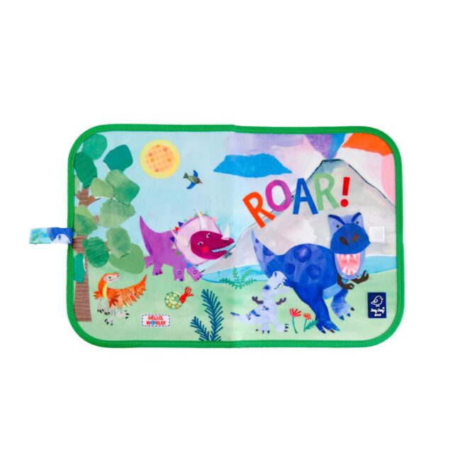 Jaq Jaq Bird Doodle It & Go Erasable Mat with 4 Butterstix Chalk - Dino