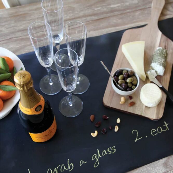 Jaq Jaq Bird Reusable Chalk Table Runner with 4 Butterstix Chalk