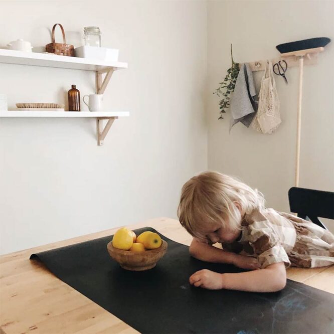 Jaq Jaq Bird Reusable Chalk Table Runner with 4 Butterstix Chalk
