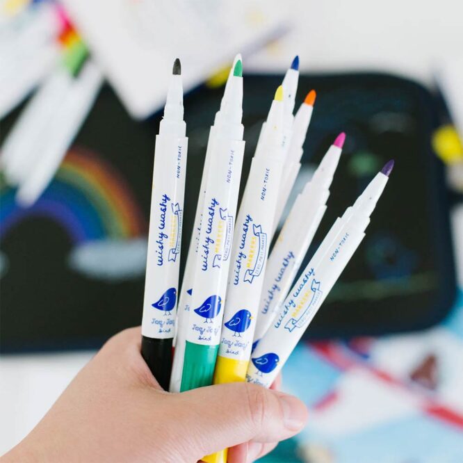 Jaq Jaq Bird Wishy Washy Mini Markers - 12 Colors