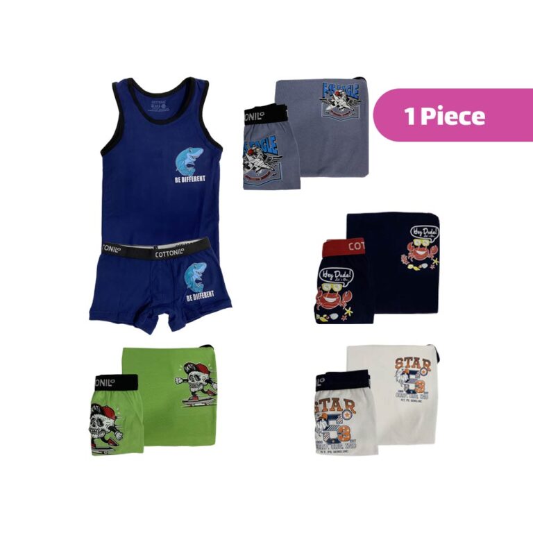 Cottonil Boys Turbo Boxer & Tank Set (Mix Color)