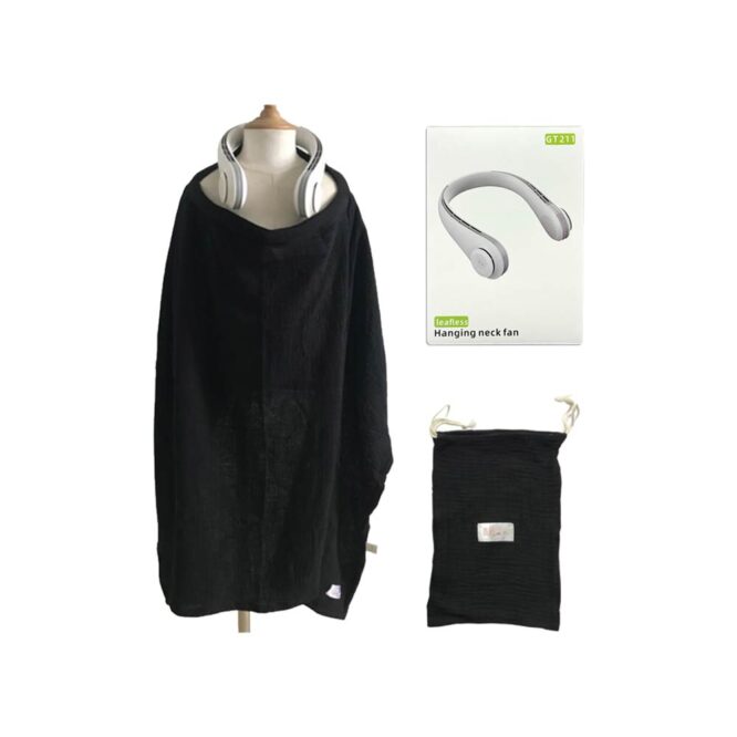 Baby Bloom Nursing Cool Cover with Built-in Fan - Black
