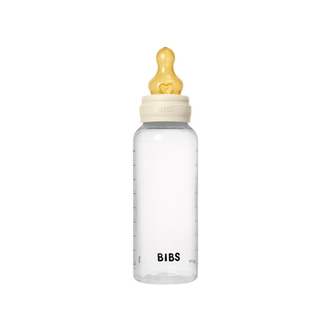 Bibs Baby Anti-Colic Plastic Bottle (2m+) Medium Flow 270ml - Ivory